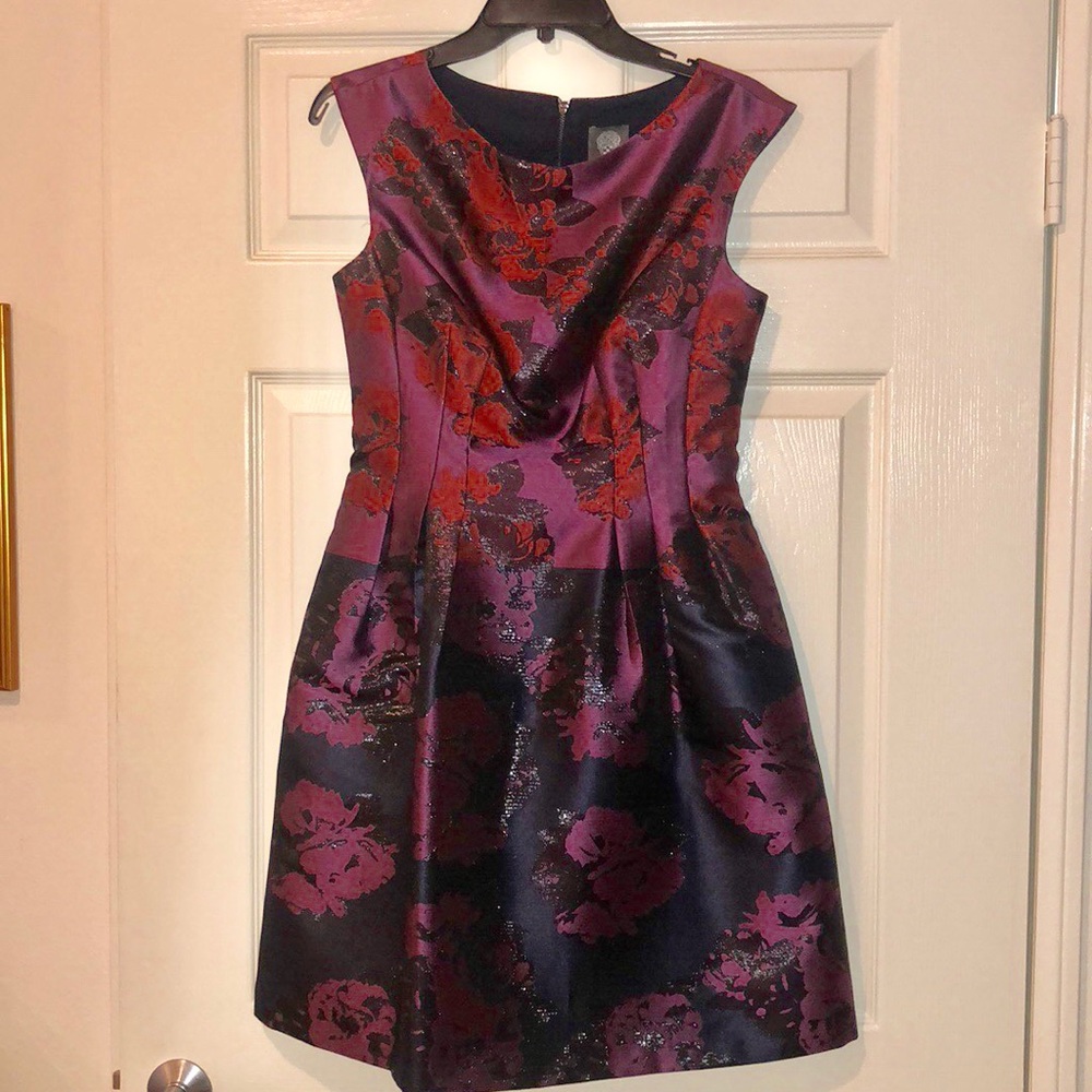 Vince Camuto Floral Dress with Cap Sleeves/Pockets